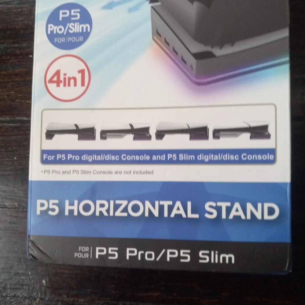 PlayStation 5 Horizontal Stand w/RGB Lighting & 4 USB Ports for PS5 Slim
